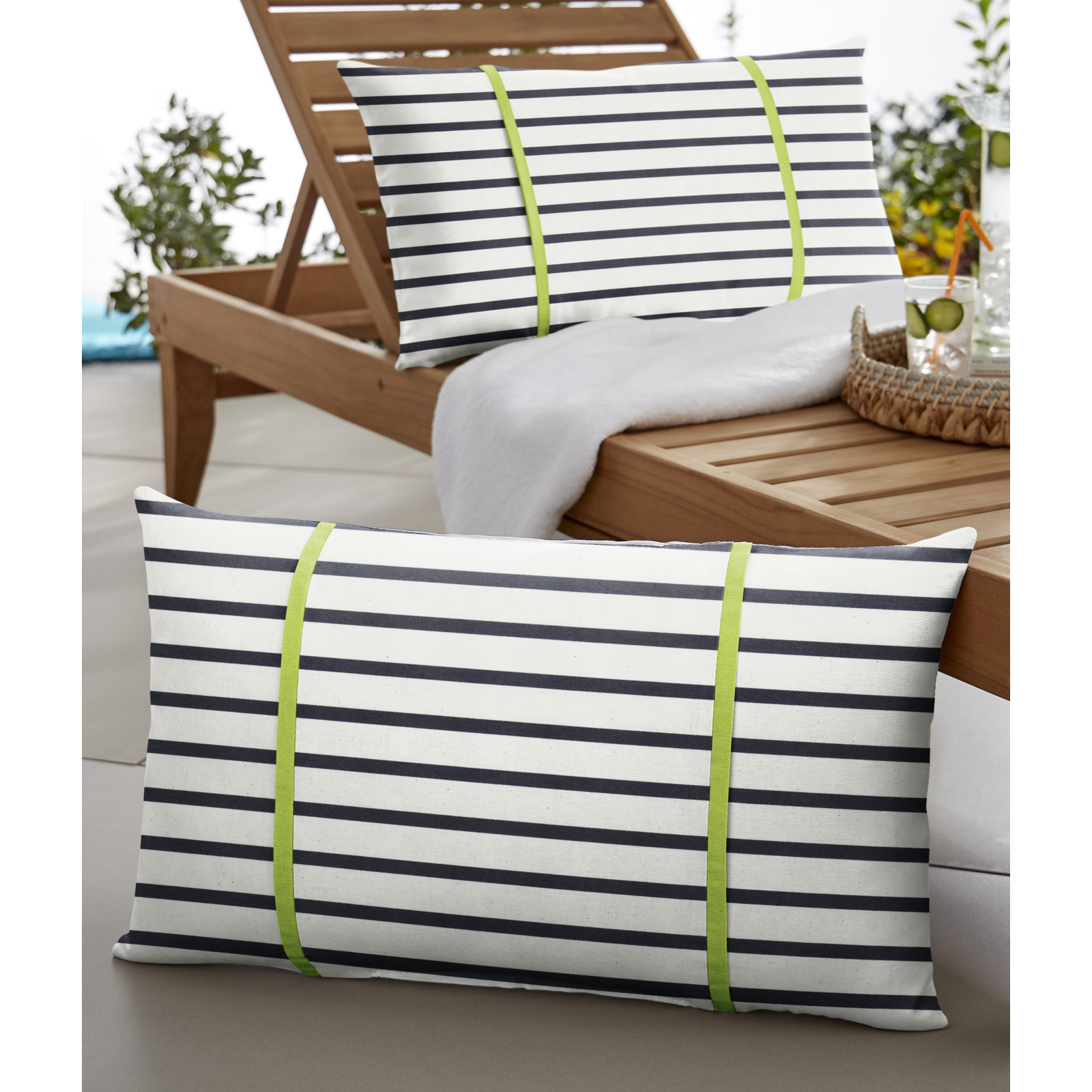 Stonebrook Sunbrella® Lumbar Throw Pillow, 12" x 24", Macaw Green