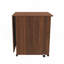 Table de couture pliante en noyer 4-en-1 avec roues verrouillables - Poste de travail multifonctionnel, table de bout, bureau d'ordinateur et rangement de cuisine avec tablettes, table de machine à coudre roulante pour appartements