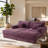 83.5" Plush Sofa Bed Chaise Lounge With Faux Rabbit Fur, USB Charging Ports, Cup Holders & Lumbar Pillows - Cozy Sleeper Couch-2022471329