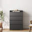 Commode 4 tiroirs, imperméable et moderne en bois pour chambre - noir