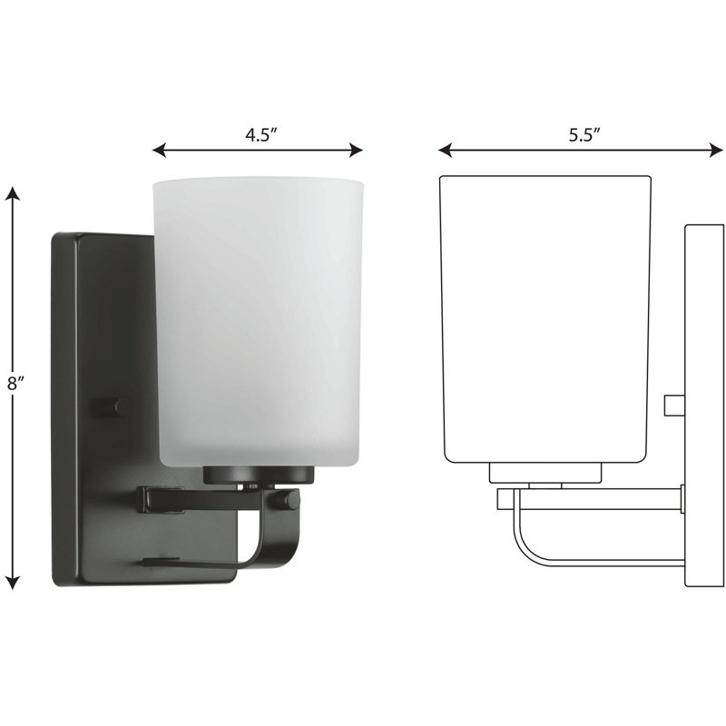 Dimmable Vanity Light, Matte Black