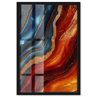 Gilded Galaxy Shadowbox Print Blue Geode Wall Art by Art Remedy