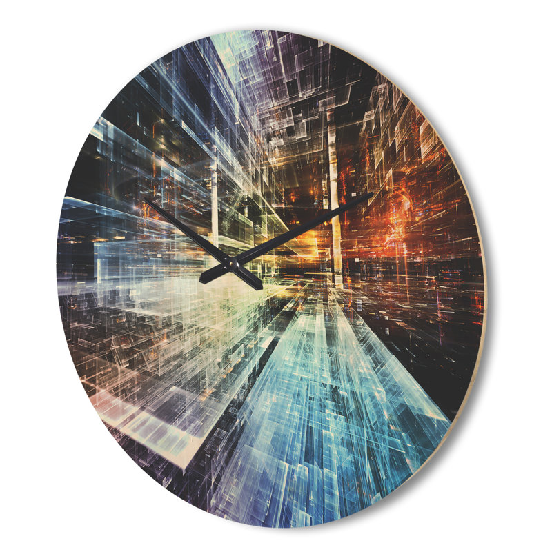 Futur industriel - Horloge murale moderne en bois, Très grand