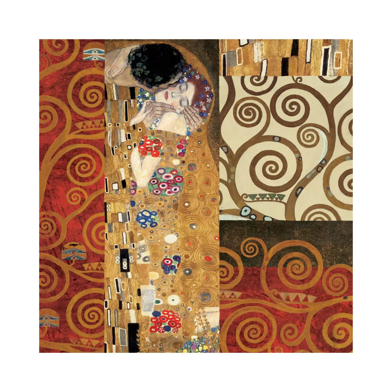Klimt Details (The Kiss) by Gustav Klimt - Wrapped Canvas Print, 30.48 cm H x 30.48 cm W