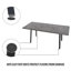 Table de salle à manger 55,12 à 70,87 po, moderne et extensible, en MDF rectangulaire pour 4 à 6 personnes, style industriel médiéval, avec pieds en métal noir, convenant à la maison et à la cuisine (gris)