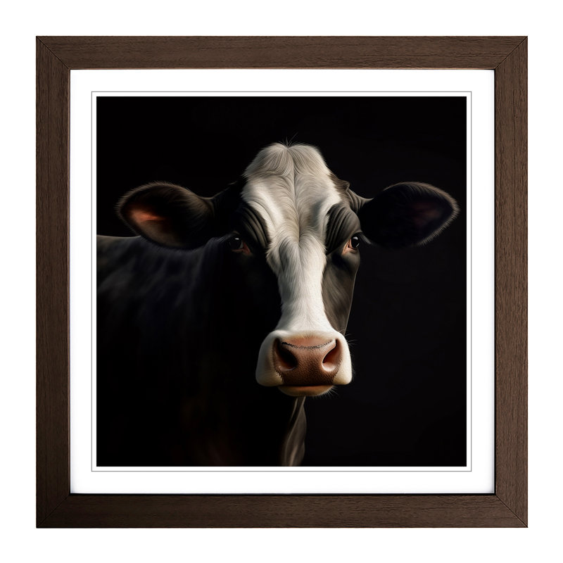 Cow Realism No.1 - Framed Print, Walnut