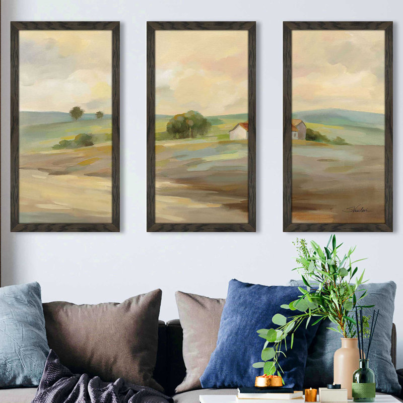 "Path To The Farm" par Silvia Vassileva, impression sur acrylique 3 pièces, H 25,5 po x l 40,5 po x P 1 po