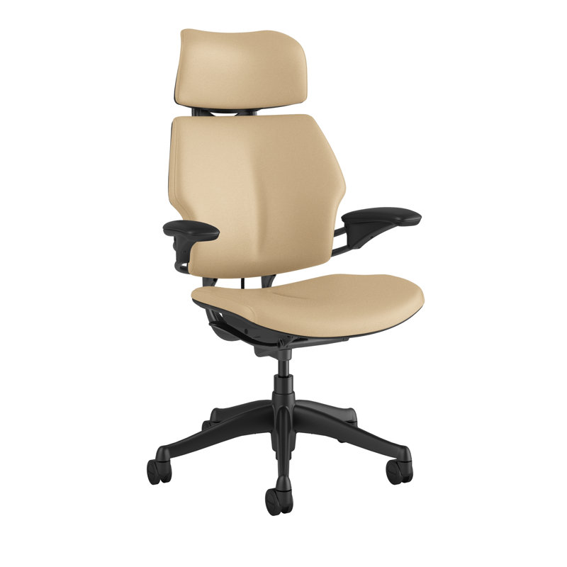 Freedom Headrest Task Chair Genuine Leather, Sand