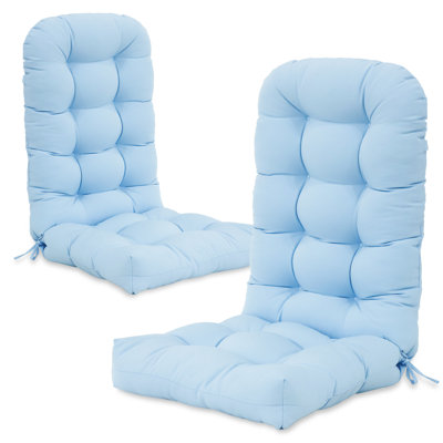 2 Piece 4.7" Thick High Back Chair Cushion Indoor and Outdoor Seat / Back Cushions with Straps, Adjustable Back Buckle by Red Barrel Studio