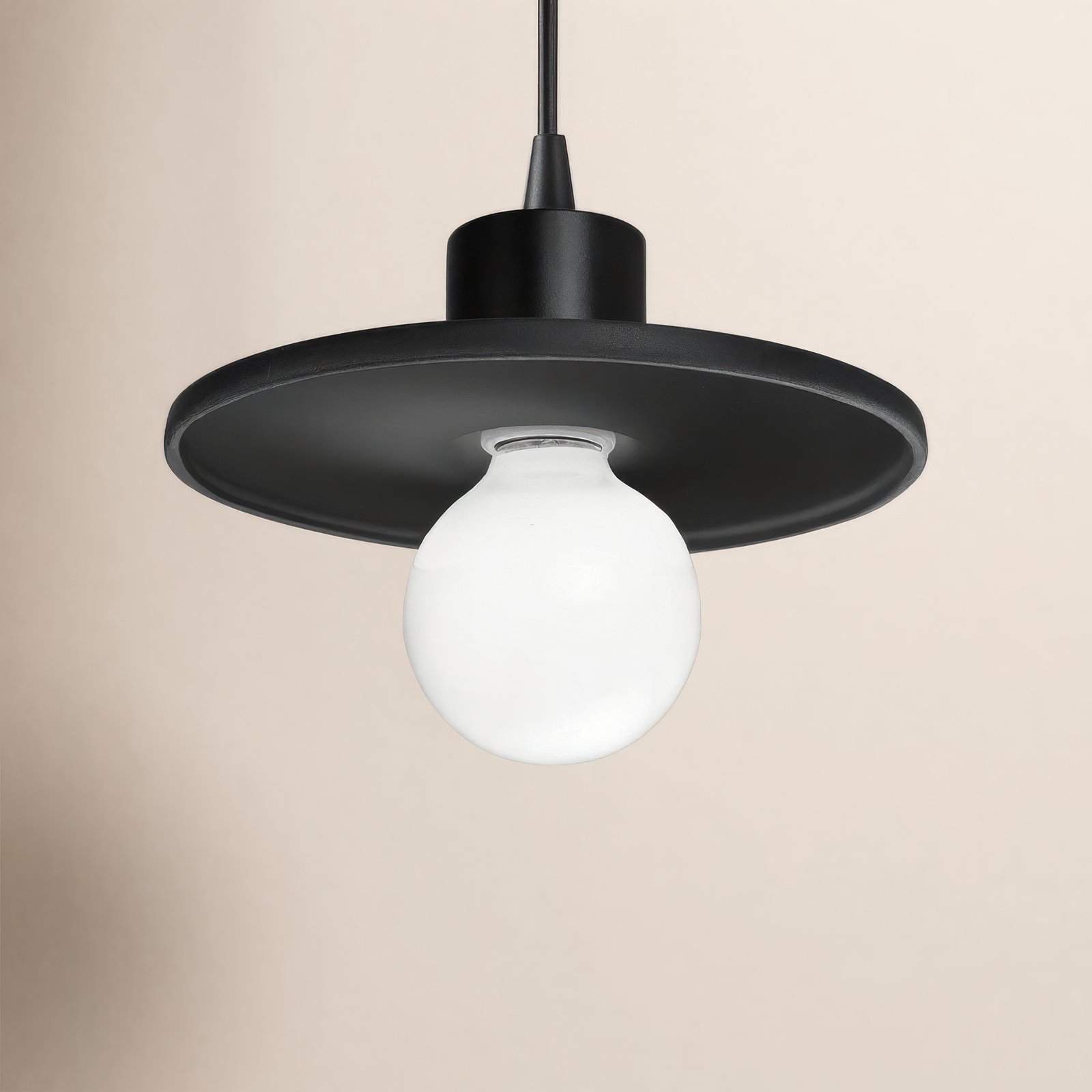 Marlena Single Pendant, Carbon Matte Black, Matte Black