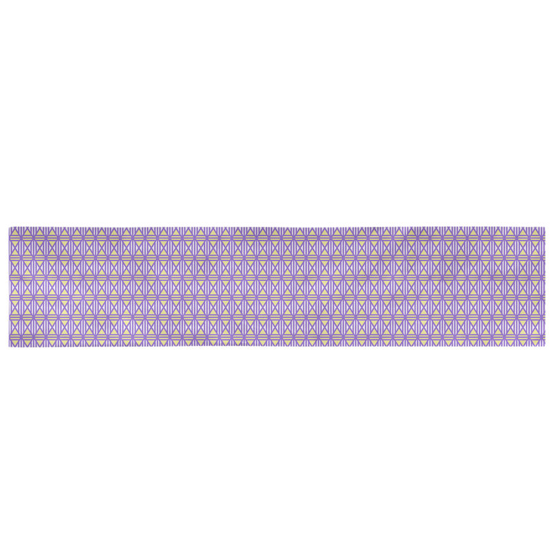 Chemin de table losanges doublés Avicia, 73,5 po x 17,5 po, Mauve / Jaune, Coton