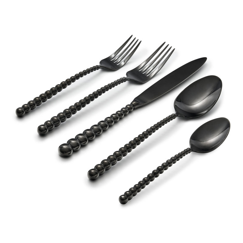 Ricci Argentieri Rondure Stainless Steel Flatware Set - Service for 4, Black