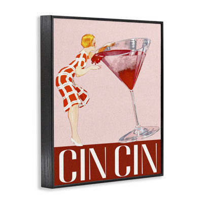 Femme rétro et cocktail, estampe numérique, design par Lil 'Rue