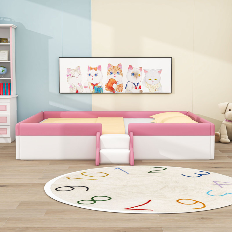 Wooden Upholstered Daybed with Stairs and Slats, King