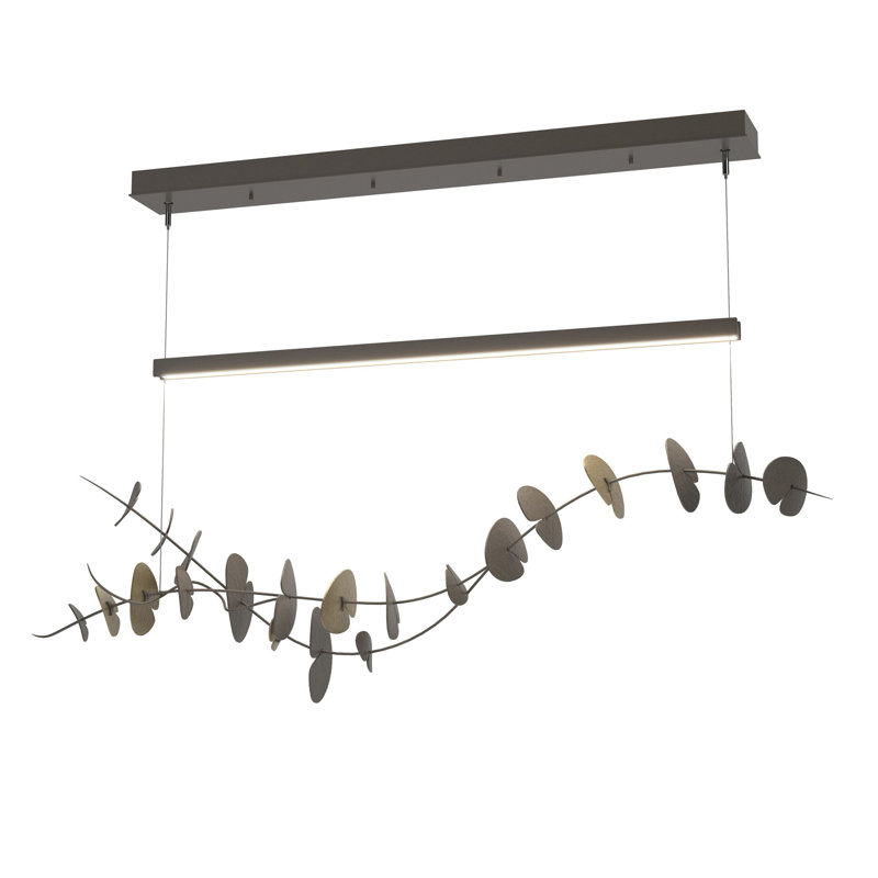 Luminaire suspendu 1 lumière Lily, Fumée foncée, Or doux