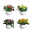 4 po Mini pot à fleurs artificiel en hortensia artificiel blanc - ensemble de 4