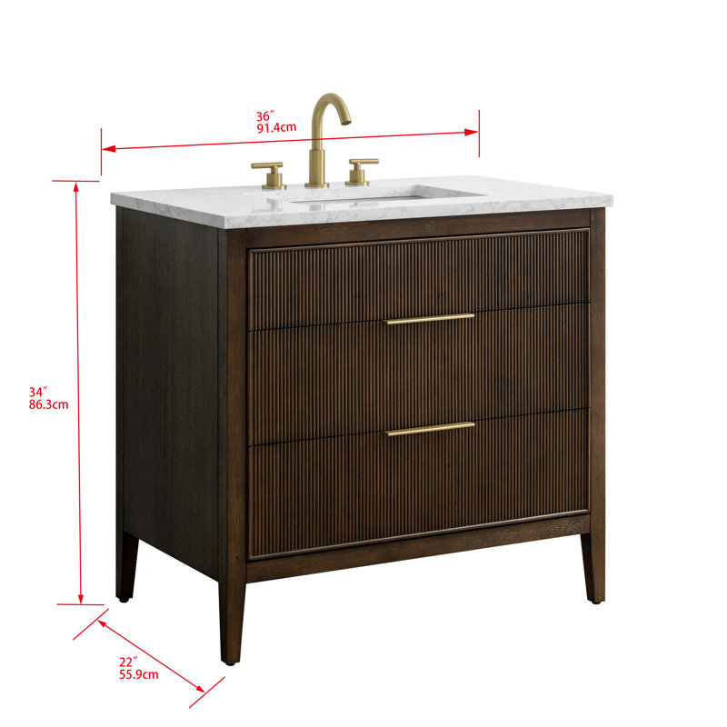 Emma 36" W Single Vanity, Chestnut Brown