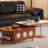 Medieval style retractable solid wood coffee table