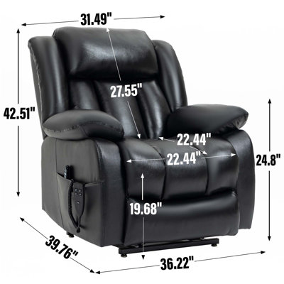 Dual Motor Infinite Position Up To 350 LBS Electric Medium Size Genuine Leather Power Lift Recliner Chair With 8-Point Vibration Massage And Lumbar He by Red Barrel Studio