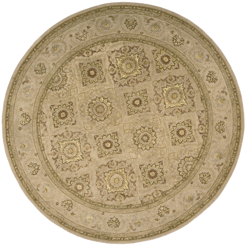Tapis oriental en laine / soie touffeté à la main Garrity 3000, Rond 6 pi
