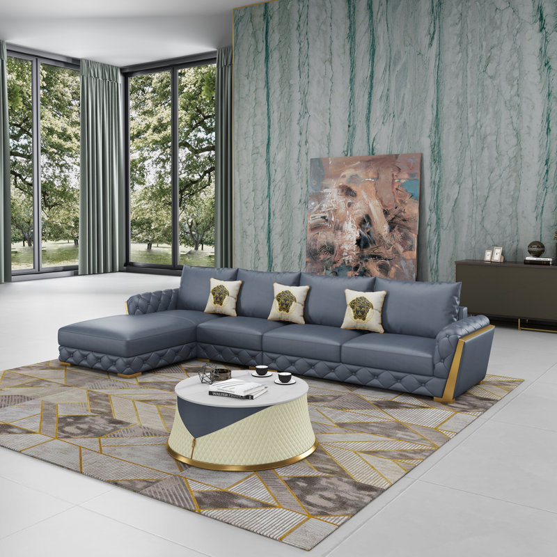 Castello Collection Sectional, Left Hand Facing, Gray