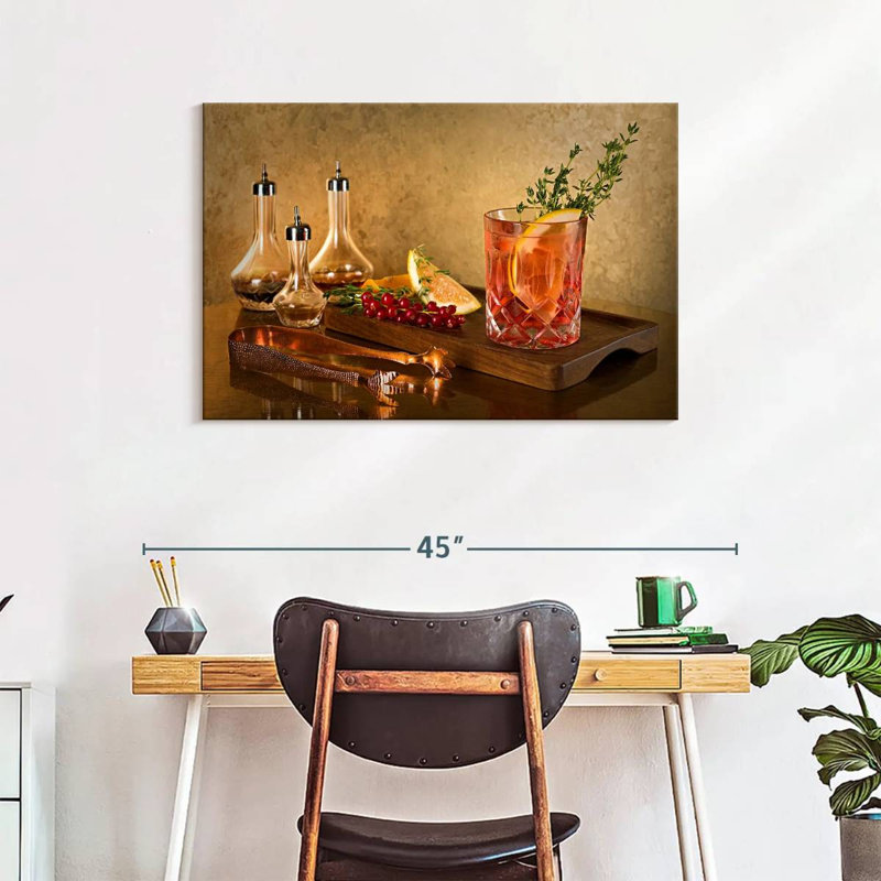 Whiskey Cocktail, 24" H x 36" W
