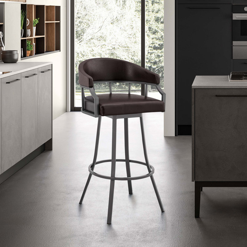 Tabouret de bar Heuvelton, Tabouret de bar (assise de 30 po de hauteur), Brun, Brun java