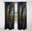 Gold Boho Chic Feathers I - Rideau en plumes glamour - Rideau occultant à motif floral - 1 panneau-1957715782