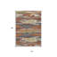 Tapis d'extérieur lavable abstrait 10 pi x 14 pi orange et vert