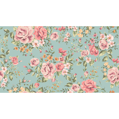 Rouleau de papier peint adhésif et adhésif 4,67 pi x l 100 po à fleurs amovibles Irie