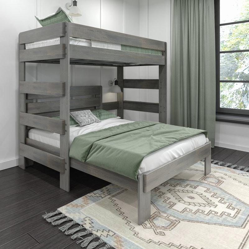  Doyle Solid Wood L-Shaped Bunk Beds, Full, Driftwood