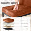 Tabouret de comptoir rembourré 24 po Romilio en similicuir brun pour la cuisine et la salle à manger-93557368-111846132