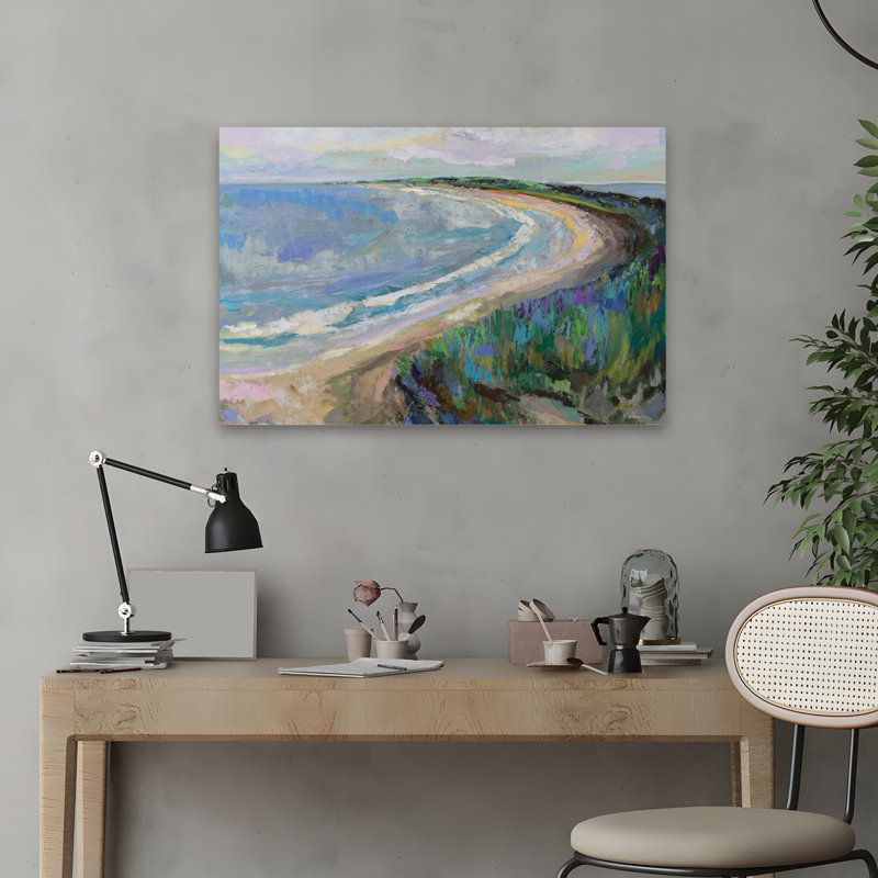 Art plage et plage bleue, H 16 po x l 24 po