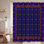 Rideau de douche décoratif géométrique bleu à 12 crochets