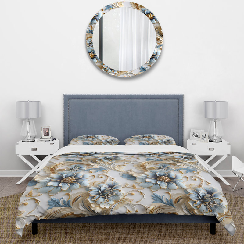 Literie Navjit, Housse de couette pour grand lit et 2 taies décor