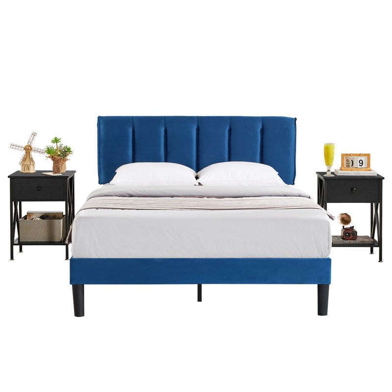 Rayman Steel Piece Bedroom Set, Black, Full / Double