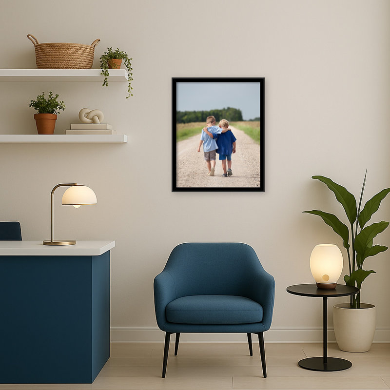 Cadre photo incliné en bois, Incliné noir, 16 x 20