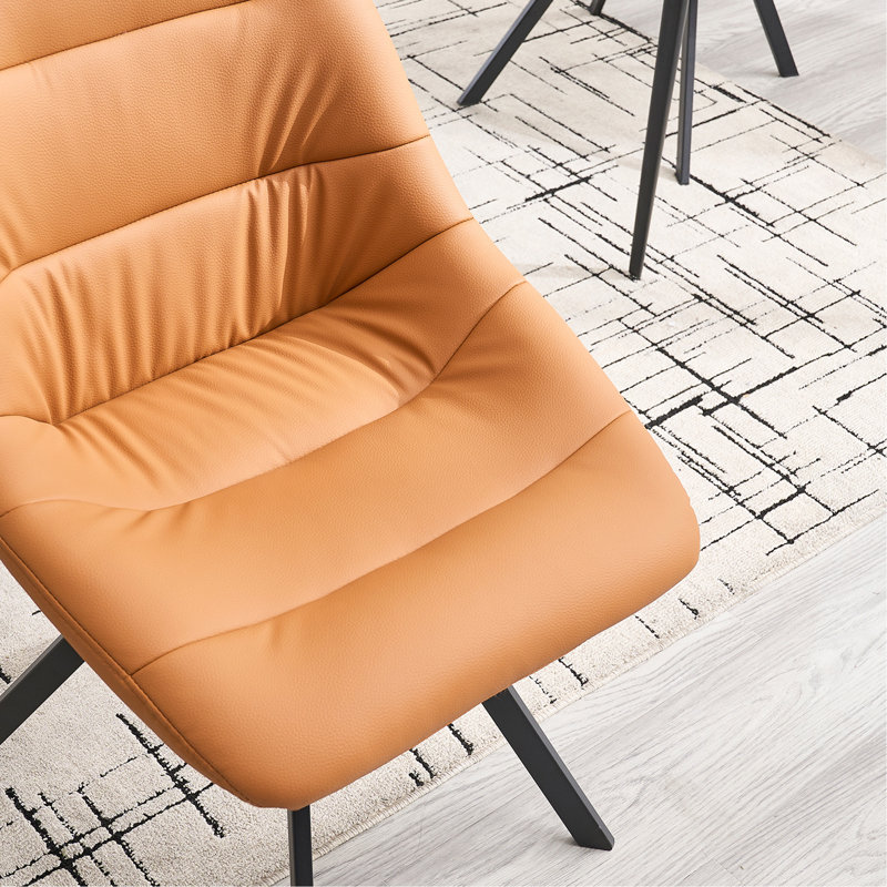 Chaise de salle à manger, ensemble de 2 chaises en tissu épaissi avec pieds en métal, brun, Brun