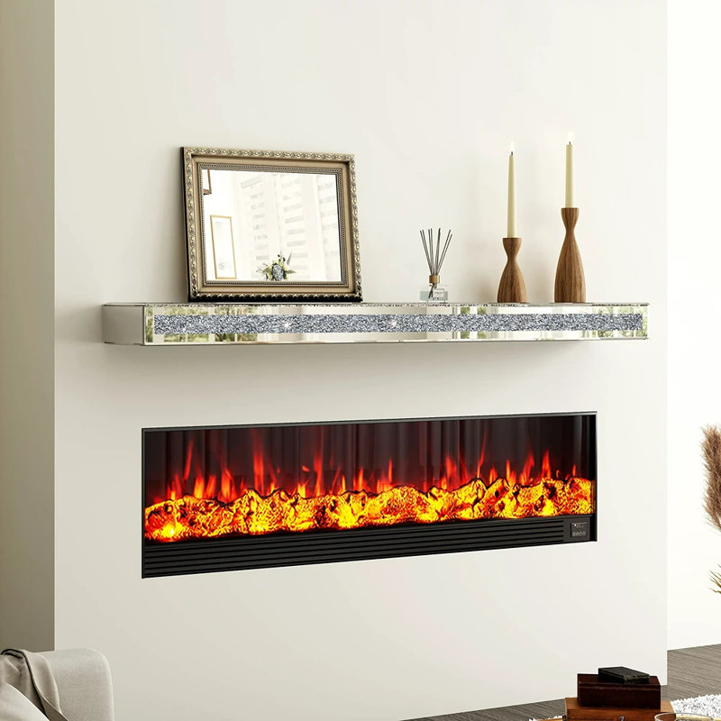 Tablettes murales Aldobrando, H 3,2 po x l 48 po x P 7,9 po