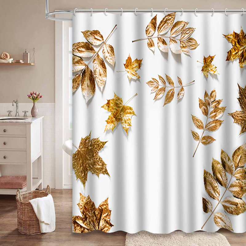Feuilles d'automne dorées avec 12 crochets, L 72 po x l 72 po