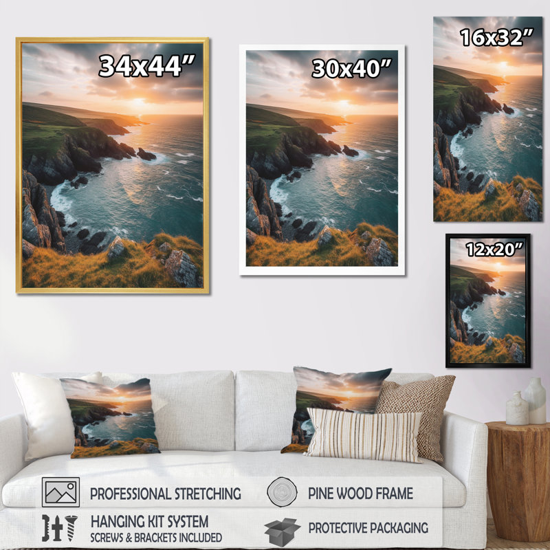 Impression sur toile Seaside Serenity I, H 32 po x l 24 po x P 1 po, Cadre naturel flottant