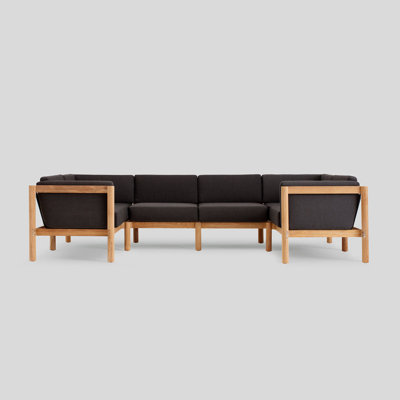 Haven Teak 6 - Person Modular Patio Conversation Sets with Cushions