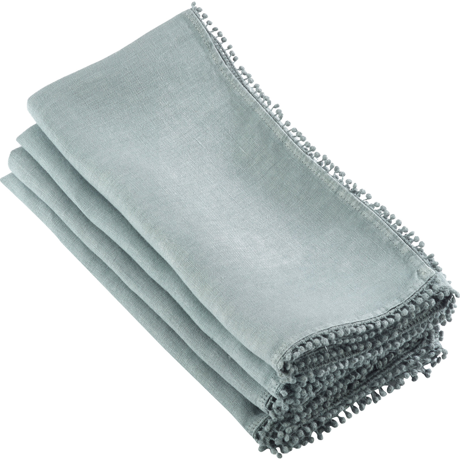 Trezza Reversible Linen Napkin, Gray