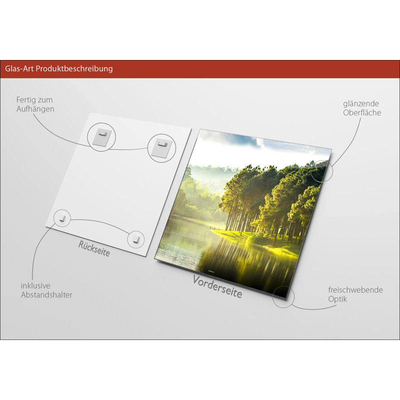 Forest Atmosphere III - No Frame Print on Glass, 80cm H x 80cm W x 1.3cm D, Glass