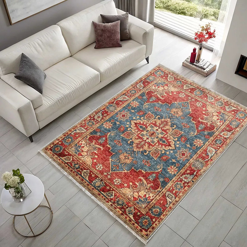 Floral Cotton and Chenille Flatweave Area Rug, 200 x 300 cm