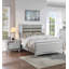 Classic Luxury Look Silver 1Pc Table de chevet en bois avec tiroirs et miroir