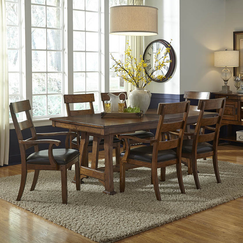 Billings Extendable Butterfly Leaf Trestle Dining Table