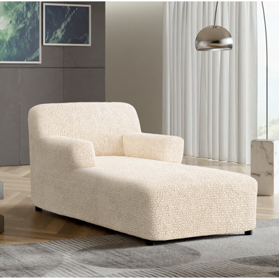 Stretchy Slipcover for Chaise Lounge - Easy to Clean & Durable - Comfort Collection