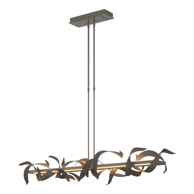 Folio Kitchen Island Linear LED Pendant, Dark Smoke