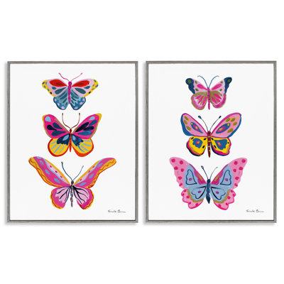  «Bright Flutter Butterflies», ensemble de 2 giclées par Farida Zaman